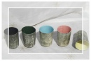 ceramic tumblers in various colours